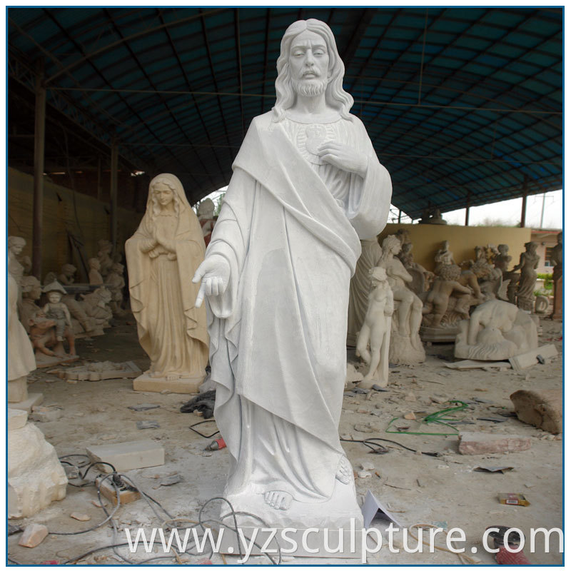 Outdoor-Life-Size-Cathlic-White-Marble-Jesus